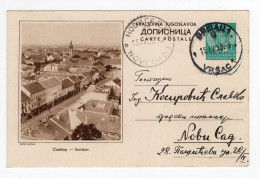 1939. KINGDOM OF YUGOSLAVIA,SERBIA,VRSAC TO N. SAD,SOMBOR ILLUSTRATED STATIONERY CARD,USED - Interi Postali