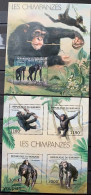 Burundi 2012, Chimpanzees, Two MNH S/S - Unused Stamps