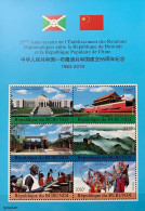 Burundi 2018, 55 Years Diplomatic Relations With China, MNH S/S - Nuevos