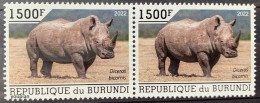 Burundi 2022, Rhinocerus, MNH Stamps Strip - Ongebruikt