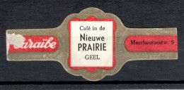 SIGARENBAND CARAIBE - GEEL - CAFE IN DE NIEUWE PRAIRIE - Bagues De Cigares