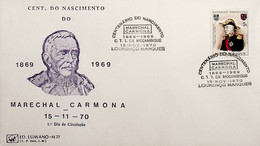 1970 Moçambique FDC Centenário Do Nascimento Marechal Carmona - Mosambik