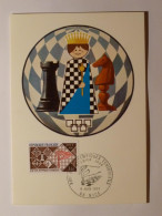 JEU ECHEC / Jeux Olympiques échiquéens - Tour / Cavalier / Roi - Carte Philatélique Avec Cachet NICE - Chess