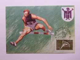 ATHLETISME / Course De Haies - Sportif - Jeux Olympiques JO MUNICH 1972 / Blason Munich / Allemagne - Carte Philatélique - Athlétisme