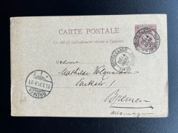 MONACO 1896 POSTCARD MONTE CARLO TO BREMEN 14-03-1896 - Interi Postali