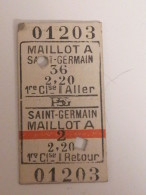 Ticket Du Tramway Du Paris Saint-Germain 1878/1935 - Autres & Non Classés