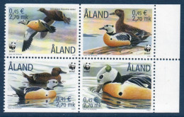 Aland, **, Yv, Mi 183, 184, 185, 186, SG 184, 185, 186, 187, Eider De Steller (Polysticta Stelleri), - Ålandinseln