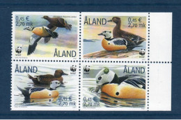 Aland, **, Yv, Mi 183, 184, 185, 186, SG 184, 185, 186, 187, Eider De Steller (Polysticta Stelleri), - Entenvögel