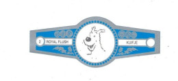 2) Bague De Cigare Série Tintin Bleue Grise Royal Flush Kuifje Milou Chien Dog Cane En Superbe.Etat - Objets Publicitaires