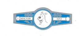 2) Bague De Cigare Série Tintin Bleue Grise Royal Flush Kuifje Milou Chien Dog Cane En Superbe.Etat - Objetos Publicitarios