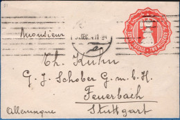 Egypt 1922 Envelope 2 Milliemes Orange, Watermark, Used, Postal Stationery - Briefe U. Dokumente