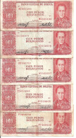 BOLIVIE 100 PESOS L.1962 VF P 163 ( 5 Billets ) - Bolivia