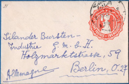 Egypt 1922 Envelope 2 Milliemes Orange, Watermark, Used, Postal Stationery, Tear In Flap - Brieven En Documenten