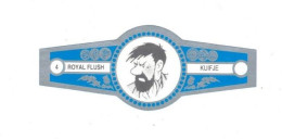 4) Bague De Cigare Série Tintin Bleue Grise Royal Flush Kuifje Capitaine Haddock En Superbe.Etat - Objets Publicitaires