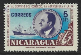 Nicaragua 1957. Scott #795 (U) Gen. Anastasio Somoza And Freighter - Nicaragua