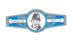 5) Bague De Cigare Série Tintin Bleue Grise Royal Flush Kuifje Agent De Police En Superbe.Etat - Advertisement
