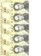 VENEZUELA 100000 BOLIVARES  2017 UNC P 100 ( 5 Billets ) - Venezuela