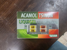 Israel-empty Medicine Box-acamol Tsinun Liquigel Day-(d)-(50)-good - Medisch En Tandheelkundig Materiaal