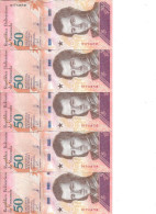 VENEZUELA 50 BOLIVARES 2018 UNC P 105 ( 5 Billets ) - Venezuela