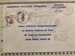 Vincennes 1984 Taxée 4,40 F + Griffe Rebuts & Refusé Retour à L’envoyeur - 1960-.... Covers & Documents