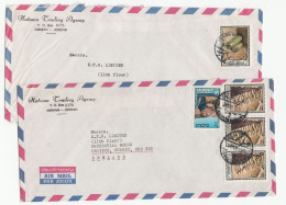 DEAD SEA SCROLLS Ancient Steps JORDAN Airmail Stamps COVERS Cover Religion Judaica  Jew Archaeology - Jordanie