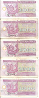 UKRAINE 1000 KARBOVANTSIV 1992 VF P 91 ( 5 Billets ) - Ucrania