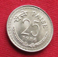 India 25 Paise 1986 C KM# 49.1 Lt 480 *VT Calcutta Mint Inde Indien Indies Paisa - Inde