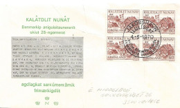 Greenland 1971  250th Anniversary Of The Arrival Of The First Modern European Settlers And Hans Egedes , MI 77 X 4  FDC - Cartas & Documentos