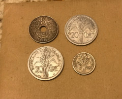 Indochine Lot De 4 Pièces De Monnaie - Indocina Francese