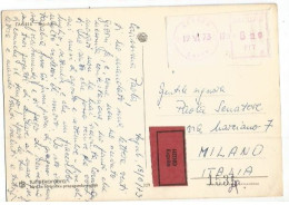 Jugoslavija Color PPC Zagreb Express Mail 19jun1973 To Italy Franked With Red EMA  Din.6.20 - Briefe U. Dokumente