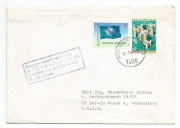 UNO United Nations Vienna Bureau CV 11jan1984 To Czech Rep With 2 Stamps S1 + S6 + Delivery PMK Follow ... - Lettres & Documents