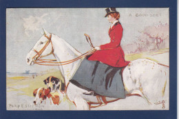 CPA Cheval + Femme Woman Circulée Illustrateur Oilette - Paarden