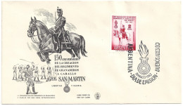 First Day Cover - Argentina, 150th Granaderos Foundation By San Martin, 1962, N°614 - FDC