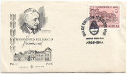 First Day Cover - Argentina, Arturo Illia, 1969, N°617 - FDC