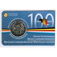 BELGIQUE - 2 EURO 2021 - 100 ANS D'UNION ECONOMIQUE - Coincard - BU - Belgio