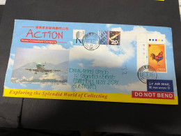 7-1-2024 (3 X 34) Cover Posted From Hong Kong To Australia - 2004 (with Numerous Stamps) CONCORDE Aircraft Back Of Cover - Lettres & Documents