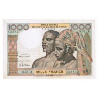 ÉTATS DE L'AFRIQUE DE L'OUEST - CÔTE D'IVOIRE - PICK 103 A B - 1.000 FRANCS - 20/03/1961 - TTB+ - Other - Africa