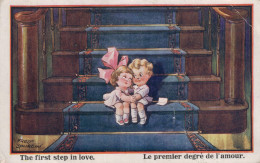 FRED SPURGIN ENFANTS : LE PREMIER DEGRE DE L'AMOUR THE FIRST STEP IN LOVE - LONDON TINY TOTS N° 371 INTER ART Co - Spurgin, Fred