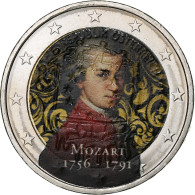 Autriche, 2 Euro, Mozart, Colorisé, SPL, Bimétallique - Autriche