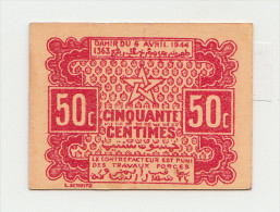 MOROCCO 50 CENTIMES 1944 AUNC P 41 - Marokko