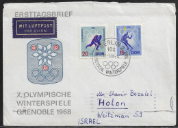 Germany DDR. FDC Sc. 978-979.    Winter Olympic Games 1968 - Grenoble.  FDC Cancellation On FDC Envelope - 1950-1970