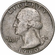 États-Unis, Washington Quarter, Quarter, 1980, Philadelphie, TB, Cupronickel - 1932-1998: Washington