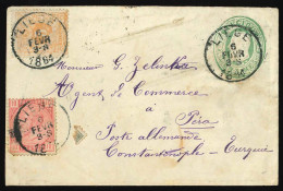 Env. L. 10c Vert + N°28+38 De LIEGE/1884 Pour Constantinople - 1883 Leopold II.