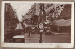 CPA ARGENTINE - BUENOS AIRES - Avenida De Mayo - TB PLAN Avenue CENTRE VILLE TB ANIMATION AUTOMOBILES 1929 - Argentine