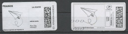 France - Frankreich Timbre Personnalisé Y&T N°MTEL LV20-042 Et 42a - Michel N°BS(?) (o) - Avion En Papier Stylisé - Printable Stamps (Montimbrenligne)