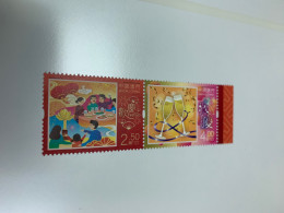 Macau Stamp MNH 2023 Set Festival Drink Glasses Food Lanterns - Unused Stamps