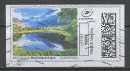 France - Frankreich Timbre Personnalisé Y&T N°MTEL LV50-003 - Michel N°BS(?) (o) - Lac De Montagne - Sellos Imprimibles (Montimbrenligne)