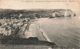 FRANCE - Etretat - Panorama De La Plage Et De La Falaise D'Aval - Carte Postale Ancienne - Autres & Non Classés