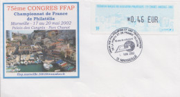 Enveloppe  Vignette  LISA    FRANCE    75éme   Congrés  Des   Associations   Philatéliques   MARSEILLE    2002 - 1999-2009 Abgebildete Automatenmarke