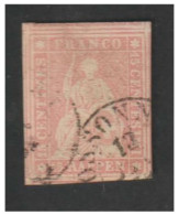 SUISSE --15 Rp Rose --papier épais --marges Intactes --signé - Gebraucht